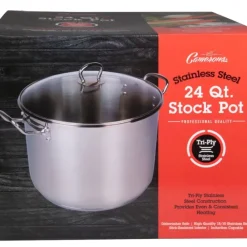 24 QUART TRI-PLY STAINLESS STEEL STOCKPOT W COVER - cozylivehome.com | we sell a wide range of comfortable household items^ Shop All