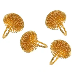 55109 S/4 Gold Aster Napkin Rings - cozylivehome.com | we sell a wide range of comfortable household items^ Shop All
