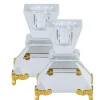 182288 Set Of Crystal Candle Holders With Gold Decorated Legs 2" - cozylivehome.com | we sell a wide range of comfortable household items^ Shop All