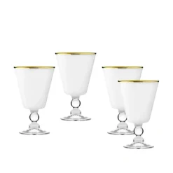 28930 VITOLO GOBLET WHITE/GOLD S/4 - cozylivehome.com | we sell a wide range of comfortable household items^ Shop All