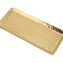 Fashion 16090 11X7 GOLD Hammered Rectangle Serving Tray - cozylivehome.com | we sell a wide range of comfortable household items Giftware
