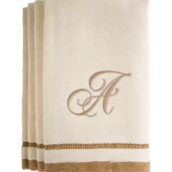 Store A - Cotton velour monogram towel - Ivory - cozylivehome.com | we sell a wide range of comfortable household items Giftware