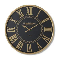 15638A 20 INCH BLACK AND GOLD ROUND EUROPEAN WALL CLOCK - cozylivehome.com | we sell a wide range of comfortable household items^ Shop All