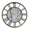 18320A 24 Inch Gold & Black Metal Framed Clock w/Marble Pattern Center - cozylivehome.com | we sell a wide range of comfortable household items^ Shop All