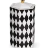 Discount 15022A-2 11 Inch Porcelain Black and White Harlequin Lidded Can - cozylivehome.com | we sell a wide range of comfortable household items Giftware