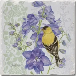 ABSORBENT COASTER TUMBLED TILE DELPHINIUM BIRDHOUSE - cozylivehome.com | we sell a wide range of comfortable household items^ Shop All