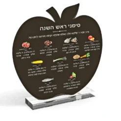 Apple Shaped Multi Colored Rosh Hashana Simonim Card - Black - cozylivehome.com | we sell a wide range of comfortable household items^ Shop All
