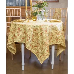APRIL CORNELL TABLECLOTH ROUND PENELOPE HONEY 88" - cozylivehome.com | we sell a wide range of comfortable household items^ Shop All