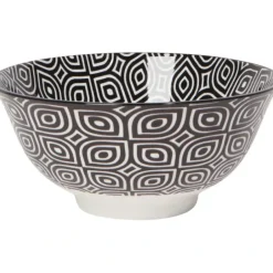 ASIAN BOWL BLACK /WHITE GEO 6" - cozylivehome.com | we sell a wide range of comfortable household items^ Shop All