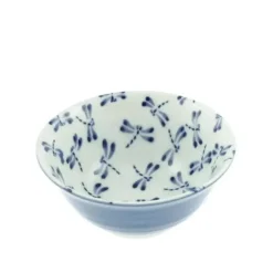 ASIAN BOWL DRAGONFLY BL/WHT 6" - cozylivehome.com | we sell a wide range of comfortable household items^ Shop All