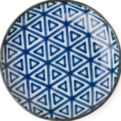 ASIAN PLATE BL/WH SANKAKU MON 6" - cozylivehome.com | we sell a wide range of comfortable household items^ Shop All