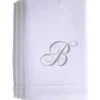 Flash Sale B - Cotton velour monogram towel - White - cozylivehome.com | we sell a wide range of comfortable household items Giftware