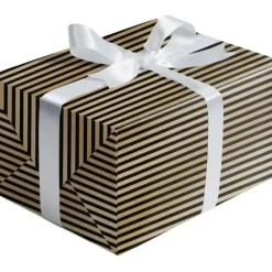 Store Black Gold Stripe Gift Wrap - Roll - cozylivehome.com | we sell a wide range of comfortable household items Giftware