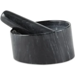 BLACK MARBLE ANGELED MORTAR & PESTLE - cozylivehome.com | we sell a wide range of comfortable household items^ Shop All