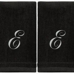 Cheap Black Monogrammed Towel - White Embroidered - Initial E - cozylivehome.com | we sell a wide range of comfortable household items Giftware