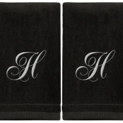Best Black Monogrammed Towel - White Embroidered - Initial H - cozylivehome.com | we sell a wide range of comfortable household items Giftware