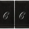 New Black Monogrammed Towel - White Embroidered - Initial C - cozylivehome.com | we sell a wide range of comfortable household items Giftware
