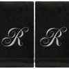 Discount Black Monogrammed Towel - White Embroidered - Initial R - cozylivehome.com | we sell a wide range of comfortable household items Giftware