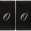 Clearance Black Monogrammed Towel - White Embroidered - Initial O - cozylivehome.com | we sell a wide range of comfortable household items Giftware