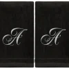Sale Black Monogrammed Towel - White Embroidered - Initial A ( - cozylivehome.com | we sell a wide range of comfortable household items Giftware