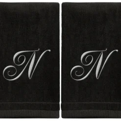 Cheap Black Monogrammed Towel - White Embroidered - Initial N - cozylivehome.com | we sell a wide range of comfortable household items Giftware