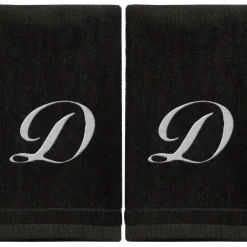 Best Sale Black Monogrammed Towel - White Embroidered - Initial D - cozylivehome.com | we sell a wide range of comfortable household items Giftware