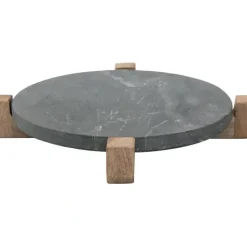 Fashion BLOOMINGVILLE MARBLE SERVING BOARD WITH MANGO WOOD STAND - cozylivehome.com | we sell a wide range of comfortable household items Serveware