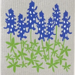 BLUE BONNETS ON GRAY SWEDISH DISHCLOTH - cozylivehome.com | we sell a wide range of comfortable household items^ Shop All