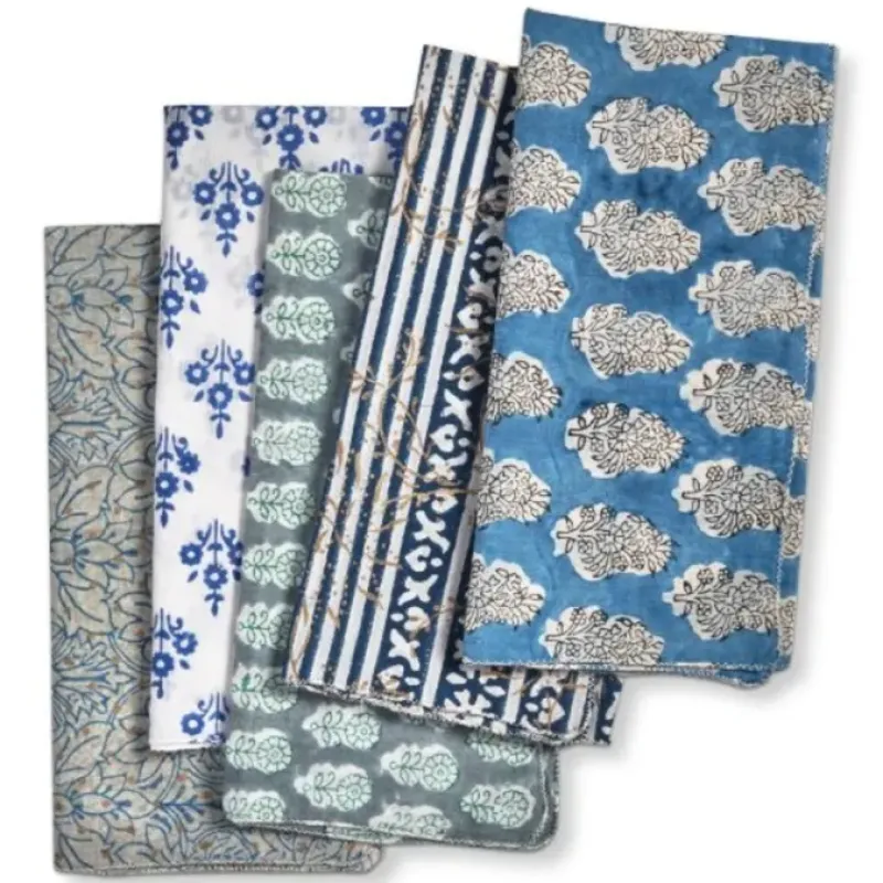 Blue Cottage Block Print Napkin - cozylivehome.com | we sell a wide range of comfortable household items^ Shop All