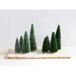 Bottle Brush Trees with Wood Bases Set/4 - cozylivehome.com | we sell a wide range of comfortable household items^ Shop All