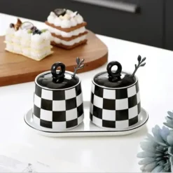 Hot Bromei Checkered Coffee + Sugar Set - cozylivehome.com | we sell a wide range of comfortable household items Giftware