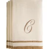 Outlet C - Cotton velour monogram towel - Ivory - cozylivehome.com | we sell a wide range of comfortable household items Giftware