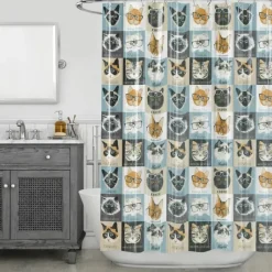 Cats and Glasses PEVA Shower Curtain - cozylivehome.com | we sell a wide range of comfortable household items^ Shop All