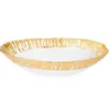 Sale CBD625 Bowl w Gold-Scalloped-Oval Shape 11"L x 7.5"W x 2.5"H - cozylivehome.com | we sell a wide range of comfortable household items Giftware