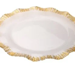 CCD619 Chargers w Gold-Scalloped 12"D - cozylivehome.com | we sell a wide range of comfortable household items^ Shop All