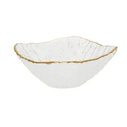 Sale CDB2521 Crushed Glass Square Dessert Bowl with Gold Rim - 4.75"L x 4.75"W - cozylivehome.com | we sell a wide range of comfortable household items Giftware