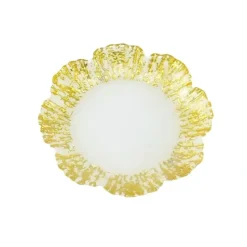 Clearance CDG519 Flower Shaped Plates-Scalloped-Gold-6.25"D - cozylivehome.com | we sell a wide range of comfortable household items Giftware
