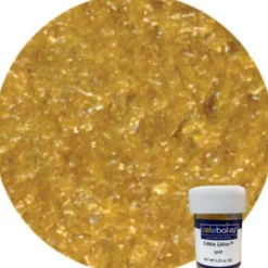 Clearance Celebakes Gold Edible Glitter, .25 oz - cozylivehome.com | we sell a wide range of comfortable household items Foods