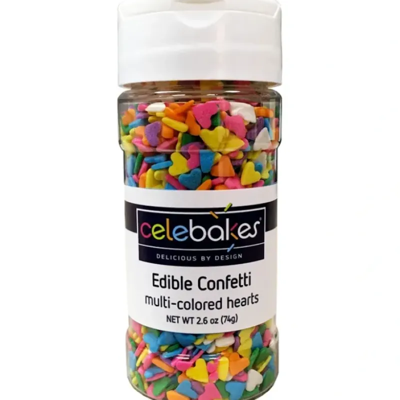 Flash Sale Celebakes Muli-Color Hearts Edible Confetti, 2.6 oz. - cozylivehome.com | we sell a wide range of comfortable household items Foods