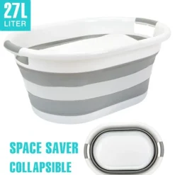 Discount Collapsible/Folding Laundry Basket- Oval Shaped 31L - cozylivehome.com | we sell a wide range of comfortable household items Housewares