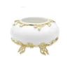 Outlet CRB2061W White Glass Bowl with Gold Detail - 10"D x 6"H - cozylivehome.com | we sell a wide range of comfortable household items Giftware