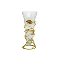 Discount CVF533G Centerpiece Vase with Gold Leaf Stand - cozylivehome.com | we sell a wide range of comfortable household items Giftware