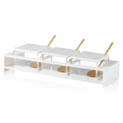 Fashion DB-WHT Square Dip Bowl Set- White Marble Lucite - cozylivehome.com | we sell a wide range of comfortable household items Giftware