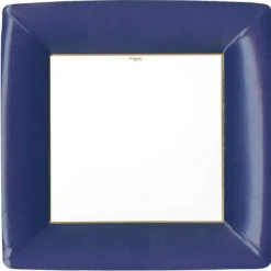 DINNER PAPER PLATE GROSGRAIN BORDER NAVY - cozylivehome.com | we sell a wide range of comfortable household items^ Shop All