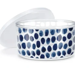 DOUBLE WALL INSULATED BOWL W/LID 22OZ INDIGO DOTS - cozylivehome.com | we sell a wide range of comfortable household items^ Shop All