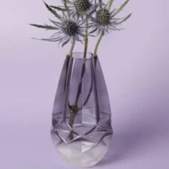 Clearance Faceted Frosted Vase Smoke - cozylivehome.com | we sell a wide range of comfortable household items Giftware