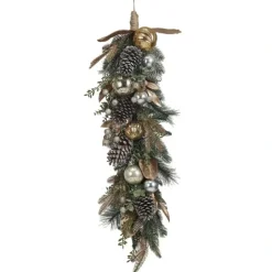 Fashion Faux Pine Swag w/ Ornaments, Pinecones & Glitter - cozylivehome.com | we sell a wide range of comfortable household items Holiday Decor