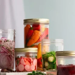 French Glass Mason Canning Jar w/ Gold Metal (2 Lids) - cozylivehome.com | we sell a wide range of comfortable household items^ Shop All