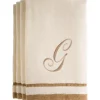 Fashion G - Cotton velour monogram towel - Ivory - cozylivehome.com | we sell a wide range of comfortable household items Giftware