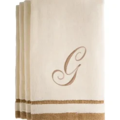 Fashion G - Cotton velour monogram towel - Ivory - cozylivehome.com | we sell a wide range of comfortable household items Giftware